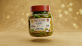 Homemade Green Chilly pickle with mustard oil in glass jar